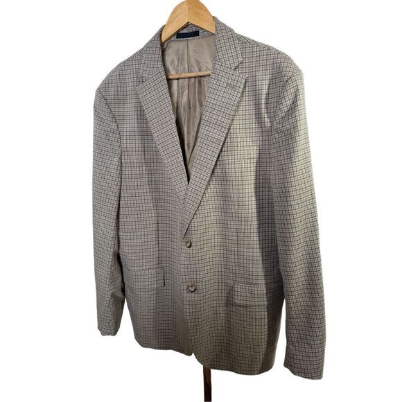 Lauren Ralf Lauren tan houndstooth blazer 44L - Picture 2 of 8